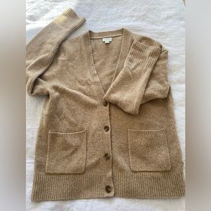 J.Crew Factory cardigan in tan with pockets size M